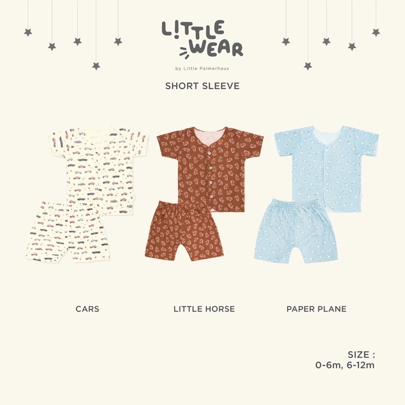 Little Palmerhaus - Stelan Pendek Little Wear SHORT SLEEVE Baby (Piyama/Setelan Bayi) By Lidyamomnbaby