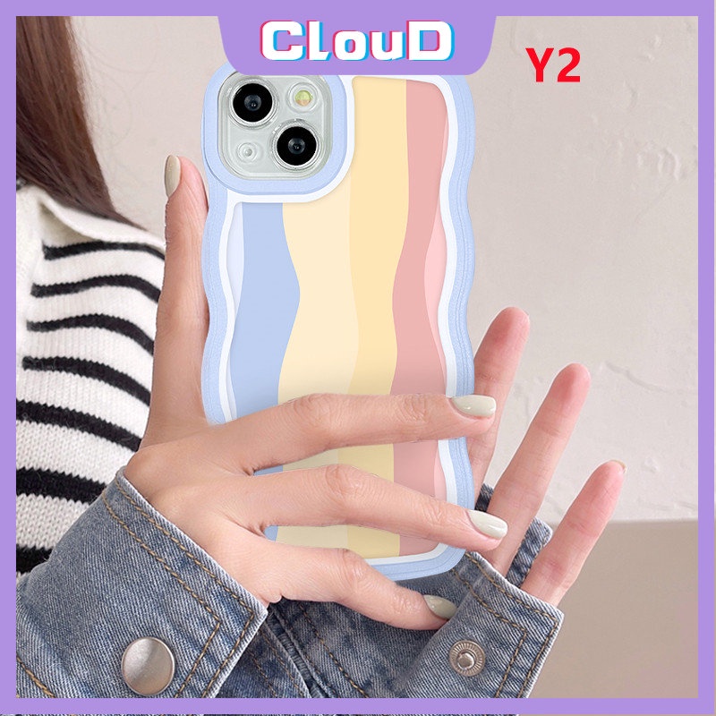 Wavy Edge Colorful Case Samsung A04s A14 A13 A50s A03 A04 A21s A53 A52 A32 A33 A31 F22 A22 A20 A23 A50 A03s M11 A30s M22 M32 A51 A02s A52s A12 A11 Shockproof Soft Tpu Rainbow Cover