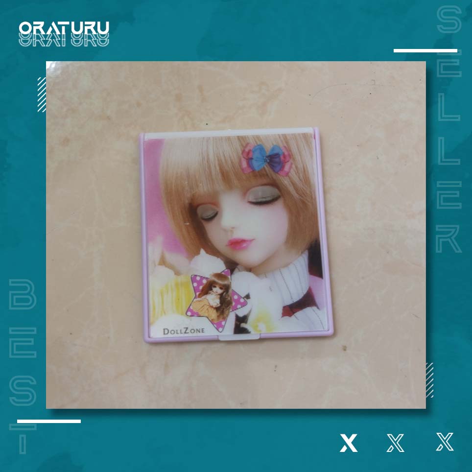 kaca cermin make up ukuran 6cm x 7cm mini lipat saku 3 d