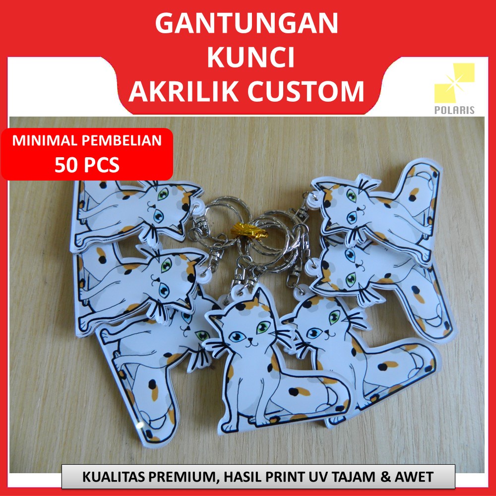 GANTUNGAN KUNCI AKRILIK CUSTOM PRINT UV - KEYRING ACRYLIC KAMAR HOTEL MEDIA PROMOSI PEMILU PILKADA - KEYCHAIN CETAK FOTO KARAKTER IDOL