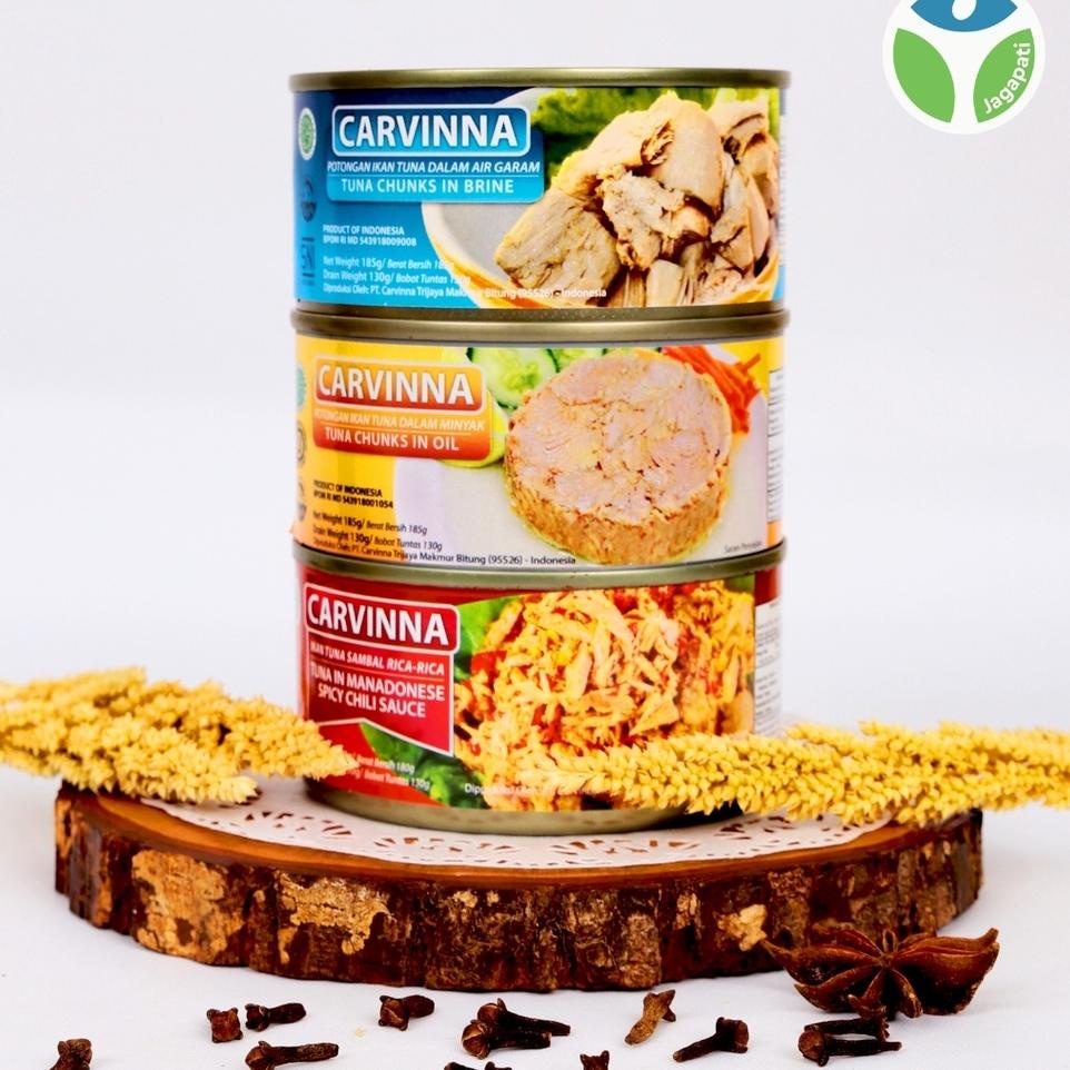 

CSv2V6h--Carvinna - Tuna Sambal Rica 180gr - Tuna kaleng - Ikan Sehat - Non GMO