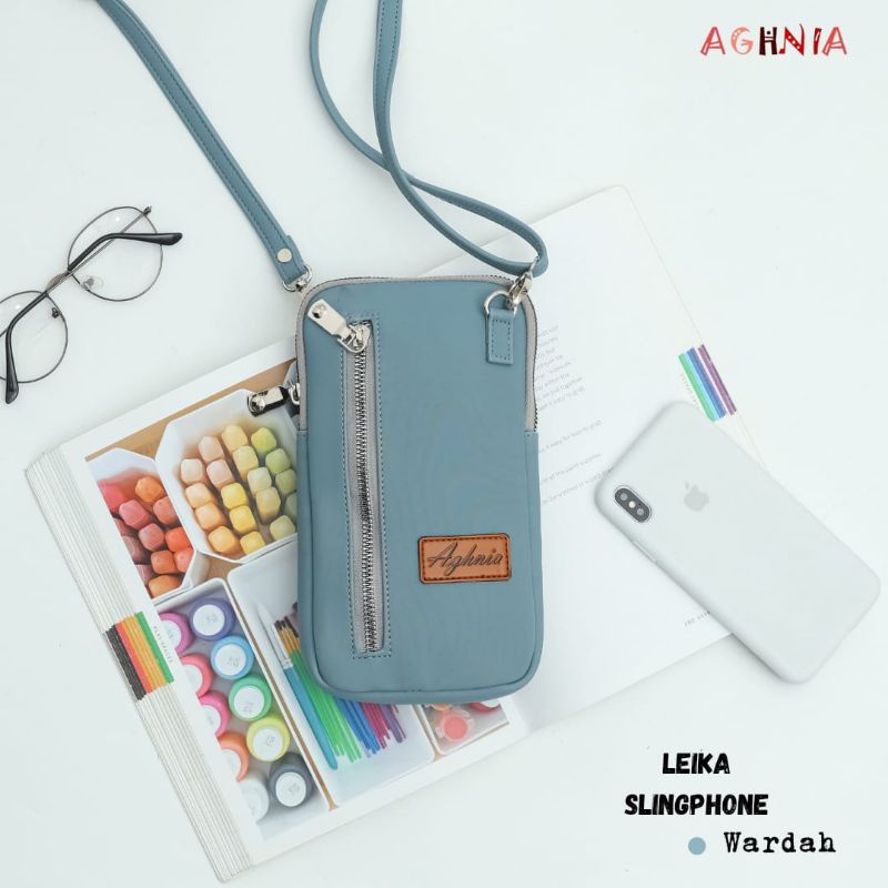 LEIKA SLINGPHONE DOMPET HANDPHONE ORIGINAL AGHNIA BAHAN CHOCOLY ANTI AIR WATERPROOF PREMIUM LUCU