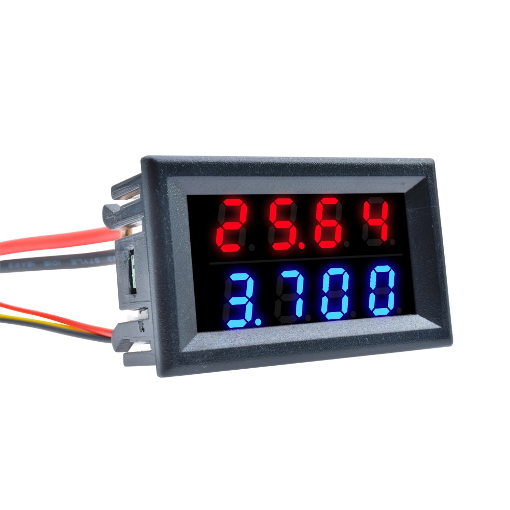 Voltmeter Ammeter Digital Dc 0-200v 10a Dengan 4 Bits 5 Kabel