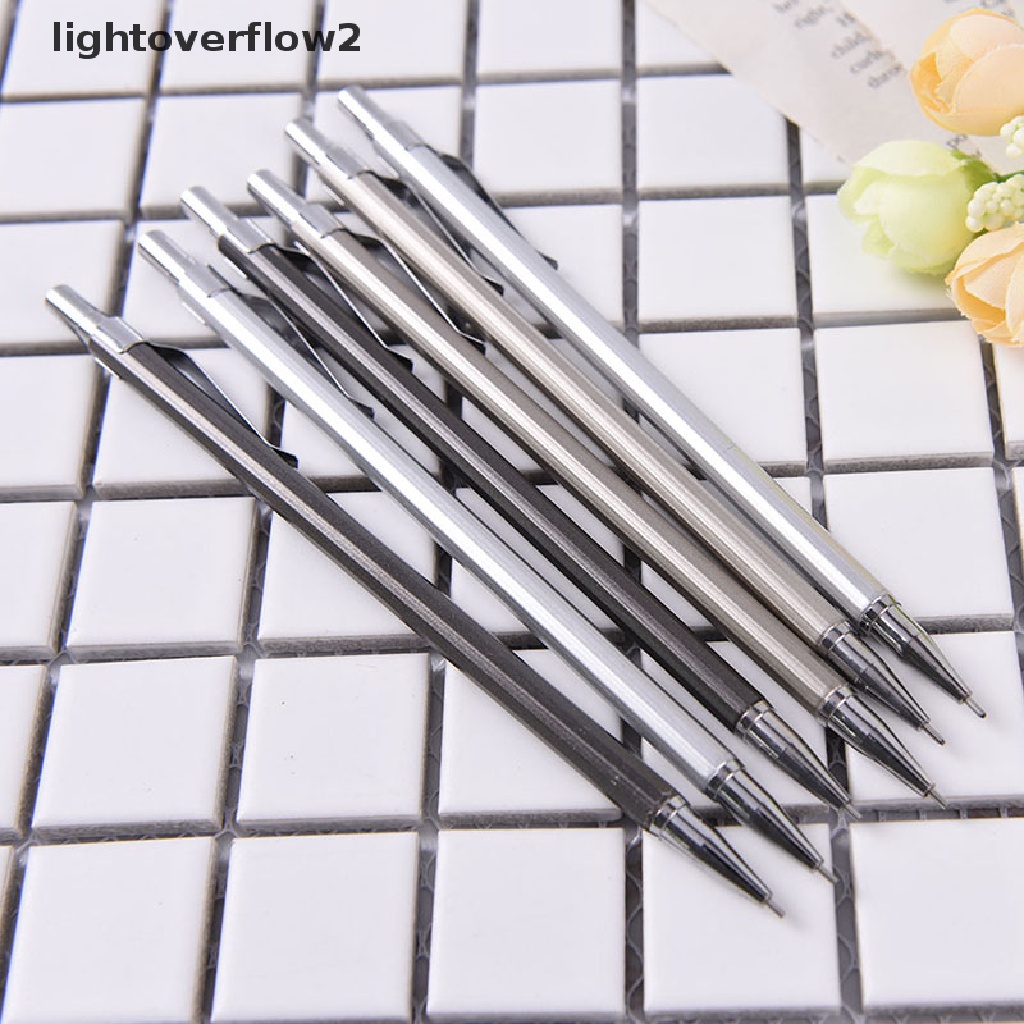 (lightoverflow2) Pensil Mekanik Otomatis 0.5 / 0.7mm Bahan Metal Untuk Menulis / Menggambar