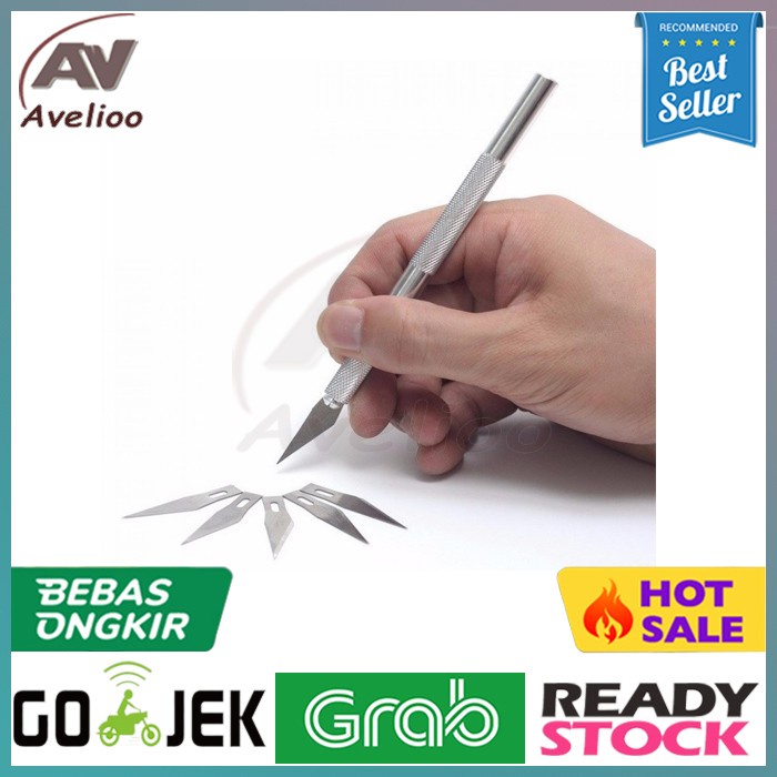 

Pen Cutter Set + Refill 6 Pcs Mata Pisau dan 1 Gagang Pisau Art Knife Pisau Ukir Cutting Sticker Decal