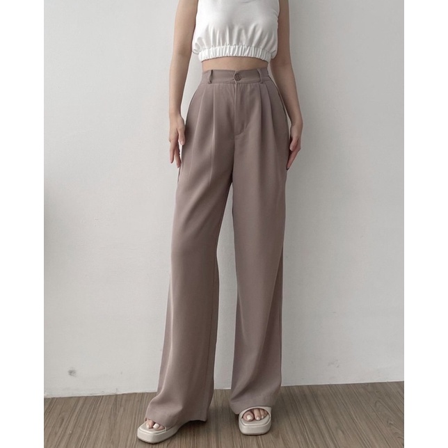 Basic Korean Loose Pants | Celana Kulot highwaist | Celana anti kusut