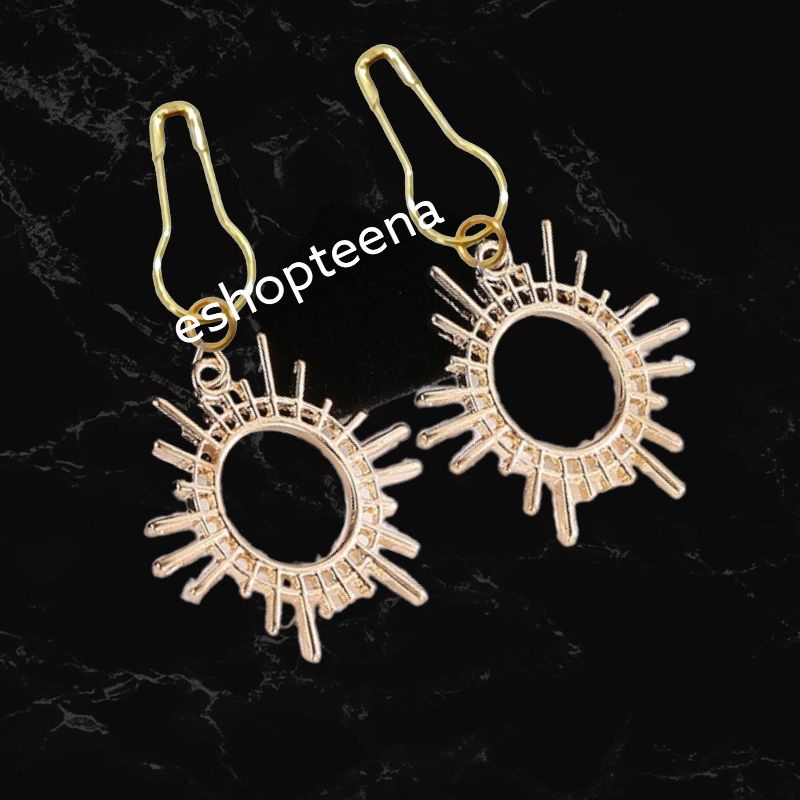 A73 anting hijab juntai gold_anting jilbab