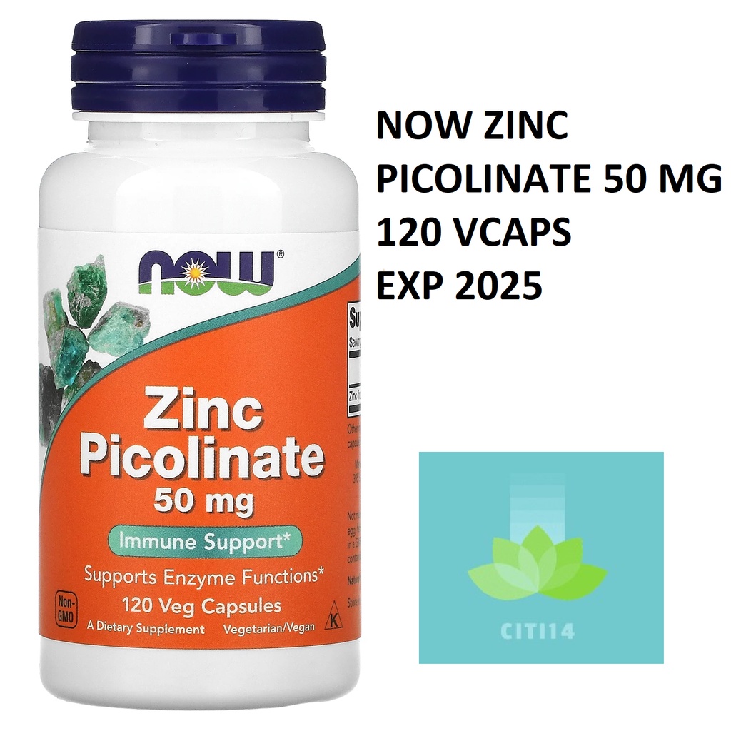Jual ZINC 50MG ZINC PICOLINATE NOW FOODS ZINC PICOLINATE 50MG 120 CAPS