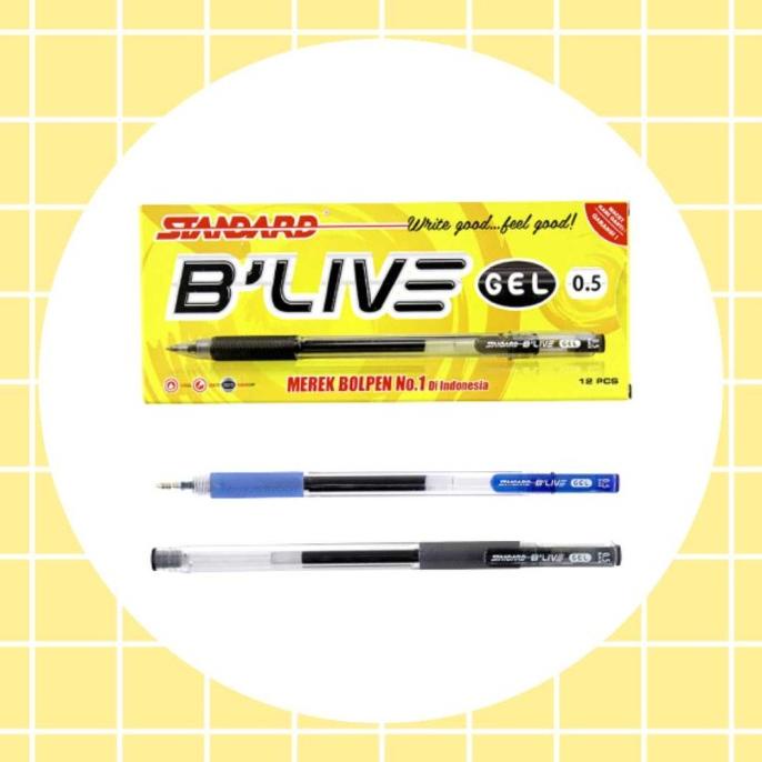 

(COD) STANDARD PEN BLIVE 0.5 GEL ISI 12 PCS PRODUK TERBATAS Kode 1318
