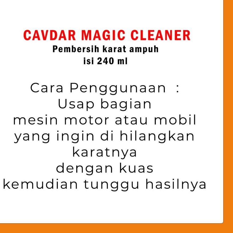 Ready Stock.. Penghilang Karat Kerak & Jamur pada Mesin Velg Knalpot Motor & Mobil Cavdar Magic Clea
