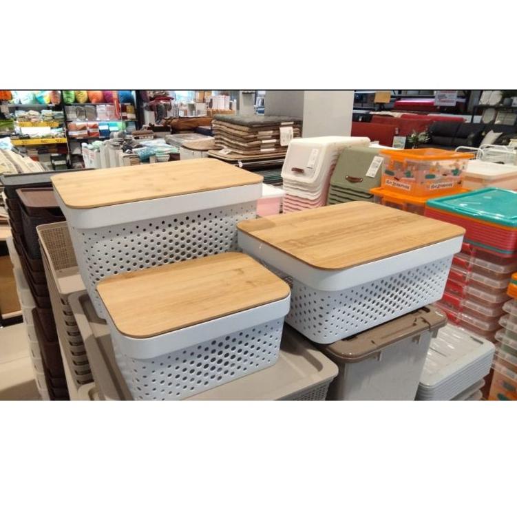 Promo banting--[COD] [SAMEDAY] STORAGE BOX INFORMA / BOX SERBAGUNA DENGAN TUTUP KAYU/ BOX ORGANIZER/