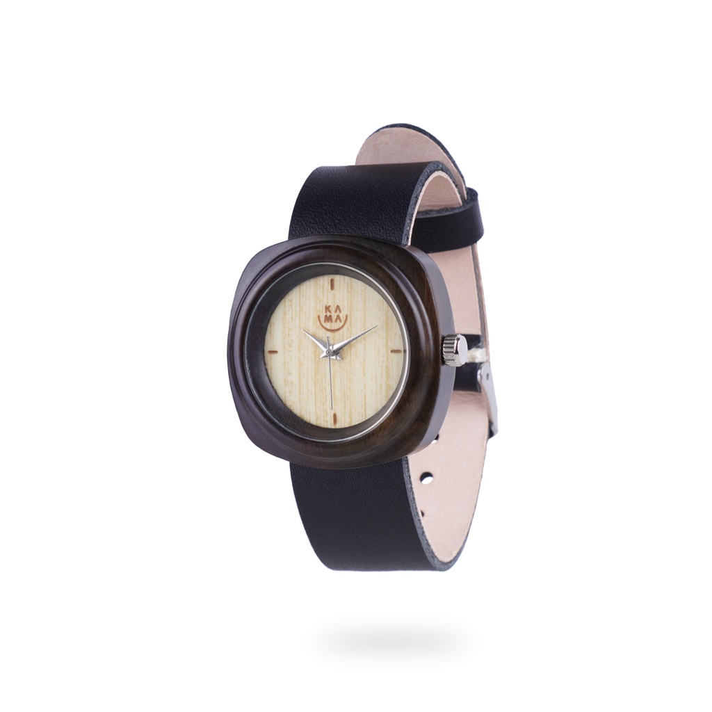 Kama Watch 2.0 Jam Tangan Kayu Sonokeling Dial Putih