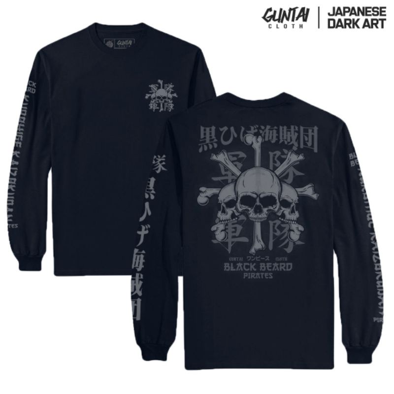 kaos lengan panjang | anime black beard pirates | guntai cloth | original