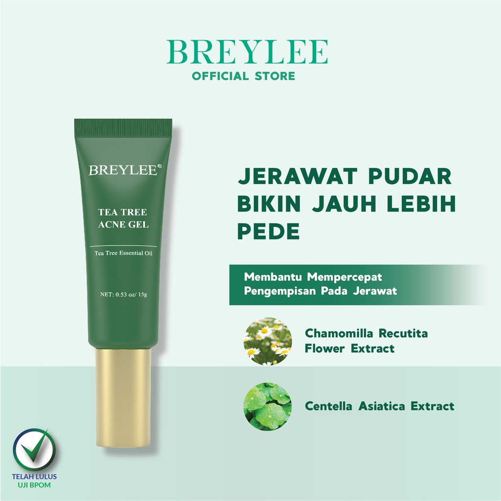 BREYLEE Tea Tree Acne Gel - Breylee Gel Perawatan Jerawat  & Komedo (15 gr)