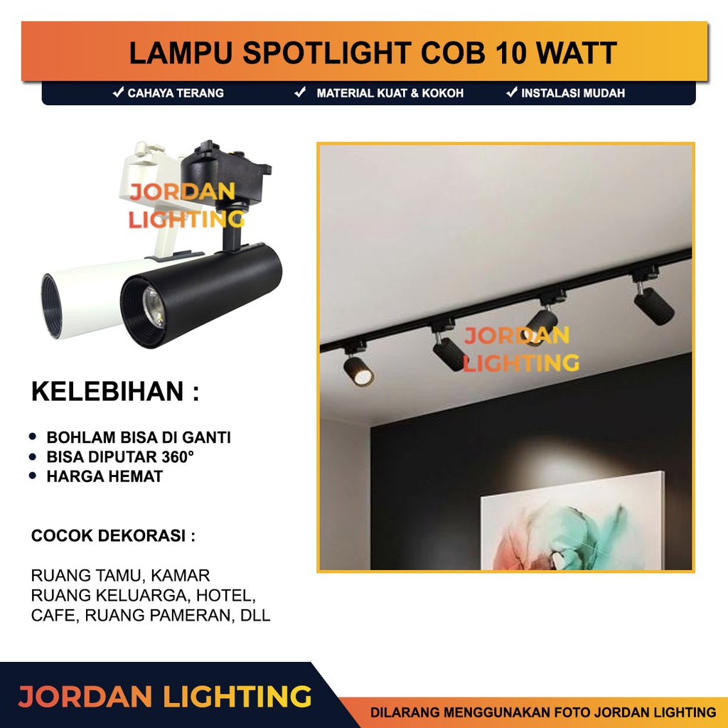 Jual Lampu Sorot Rel Watt Led Cob Rell Track Lampu Spot Tracklight