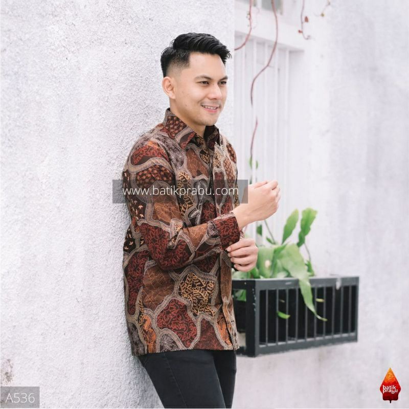 Batik kemeja pria lengan pendek&amp;panjang batik lapis furing katun baturaden reguler PSO1