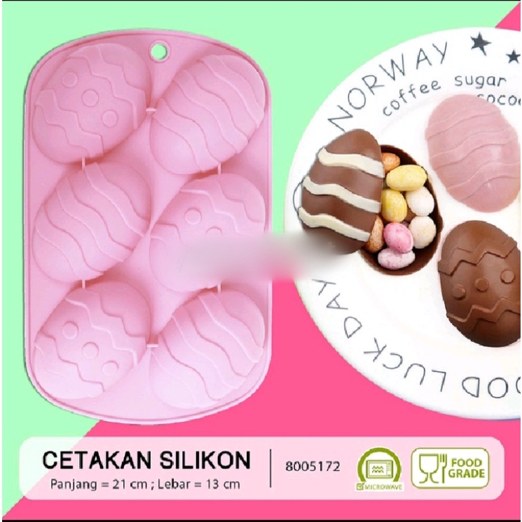 Cetakan Coklat Permen Bentuk Telur Dino Cetakan Silikon 6 Lubang Cetakan Bentuk Telur Silikon Cetakan Kue Silikon