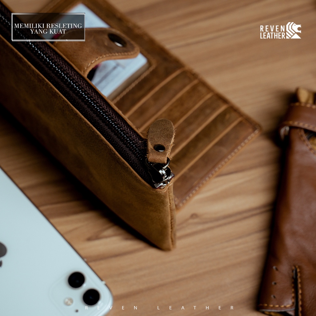 Dompet Panjang Kulit Pria Reven Bilfold Wallet Branded Original Kulit Sapi Premium Asli