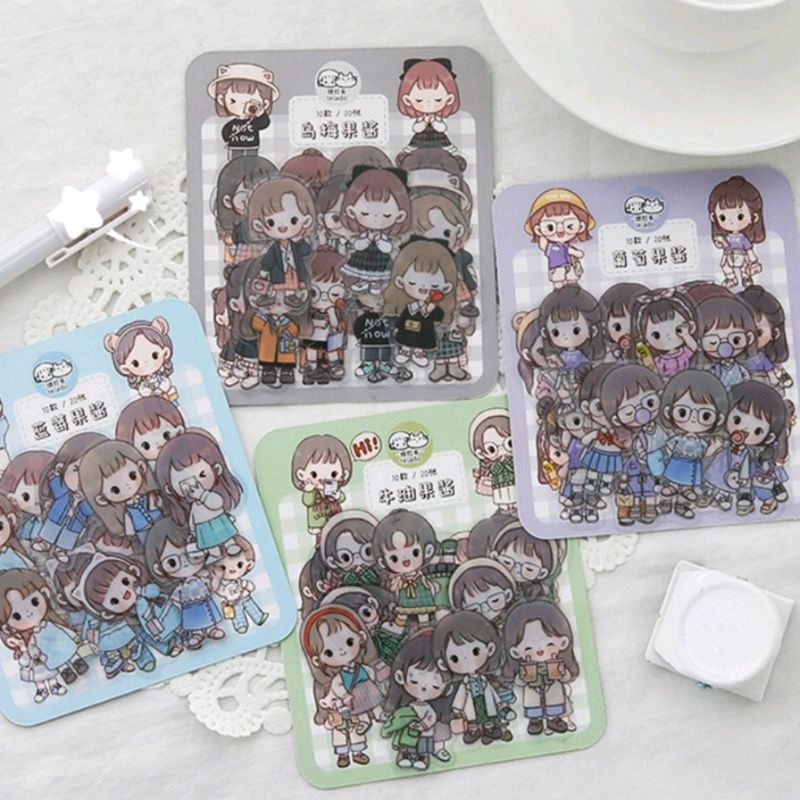 

40PCS Stiker Cartoon Cute Girl Pack Stiker Anak Perempuan Lucu/DIY/Planner/Scrapbook/Jurnal