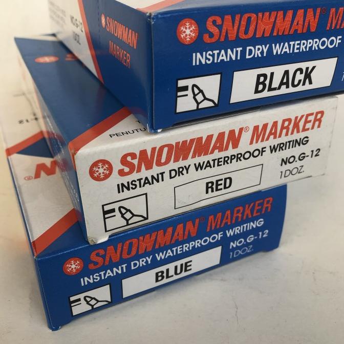 

[COD] spidol permanent marker SNOWMAN G-12 (lusin) BERKUALITAS Kode 912