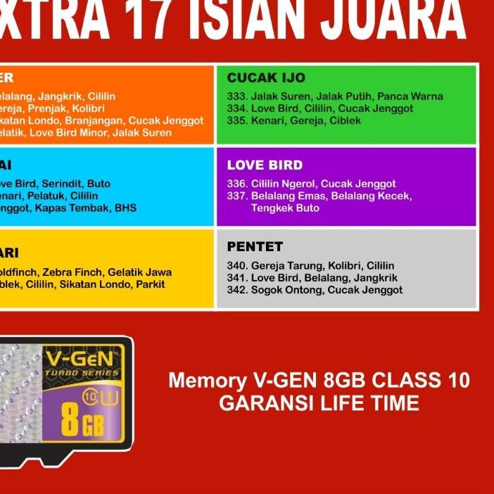 FREE ONGKIRUPGRADE MEMORY MASTERAN BURUNG | MP3 MASTERAN BURUNG | MP3 SUARA BURUNG | MP3 SUARA KICAU
