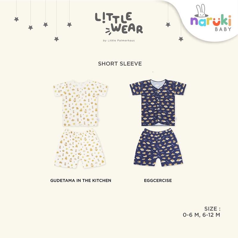 Little Palmerhaus Little Wear Button Shoulder Short Sleeve Piyama Bayi