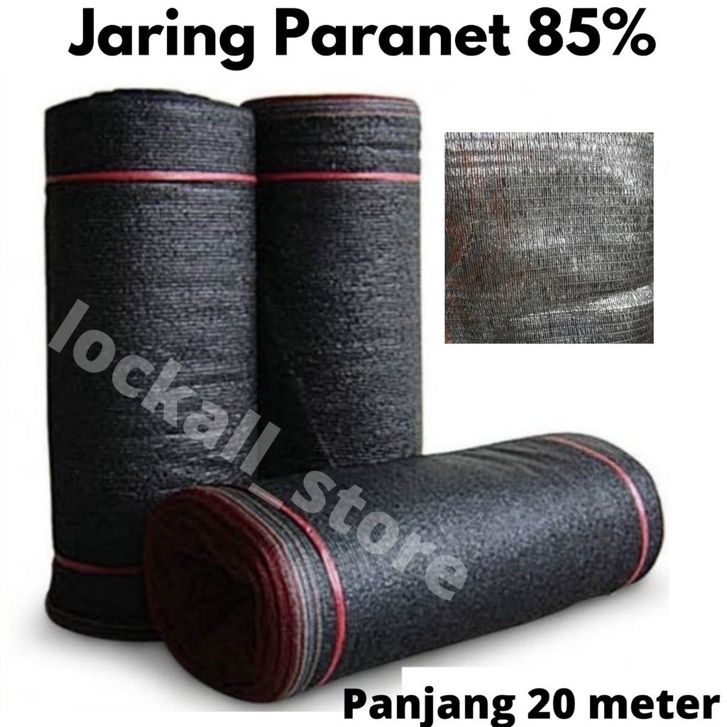 Jaring Paranet Paranit Hitam Penahan Panas 85% Lebar 3 Meter Panjang 20 Meter