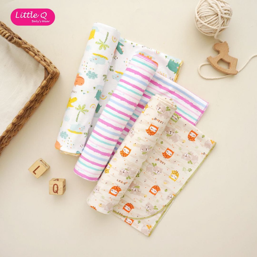 Little Q Bedong Motif &amp; Polos (1 pack =  3 pcs)