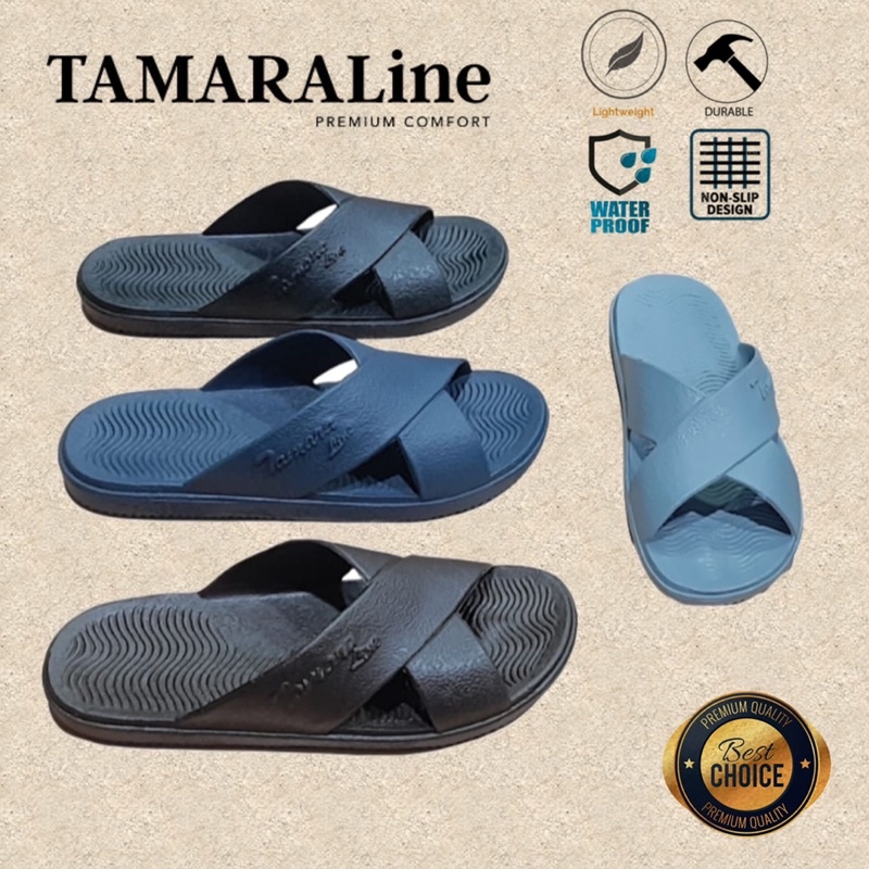 Sandal Selop Slide Slip on Karet Pria Dewasa / Remaja - TAMARALINE 227 / Bahan Premium Lentur Empuk Ringan Kuat Anti Slip Anti Air / Model Sandal Casual Santai Rumah Hotel Outdoor Kamar Mandi Murah Original