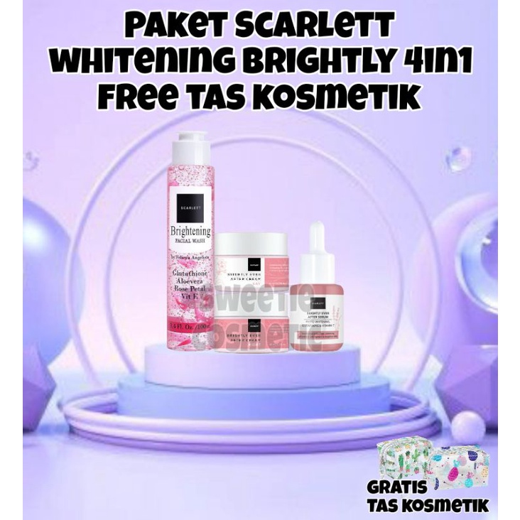 paket wajah scarlett whitening  brightly / paket acne / scarlett face skincare facial