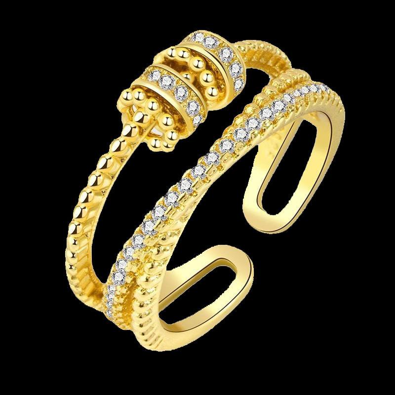 Cincin Multilayer Bahan Tembaga Alloy Adjustable Untuk Wanita