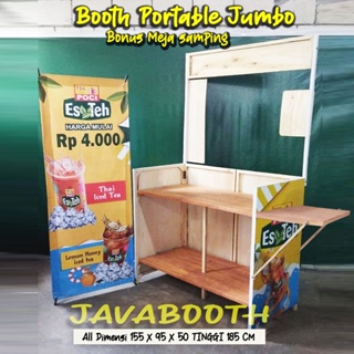 Booth portable / Gerobak Lipat/ Jumbo Free Papan Menu dan Meja Samping
