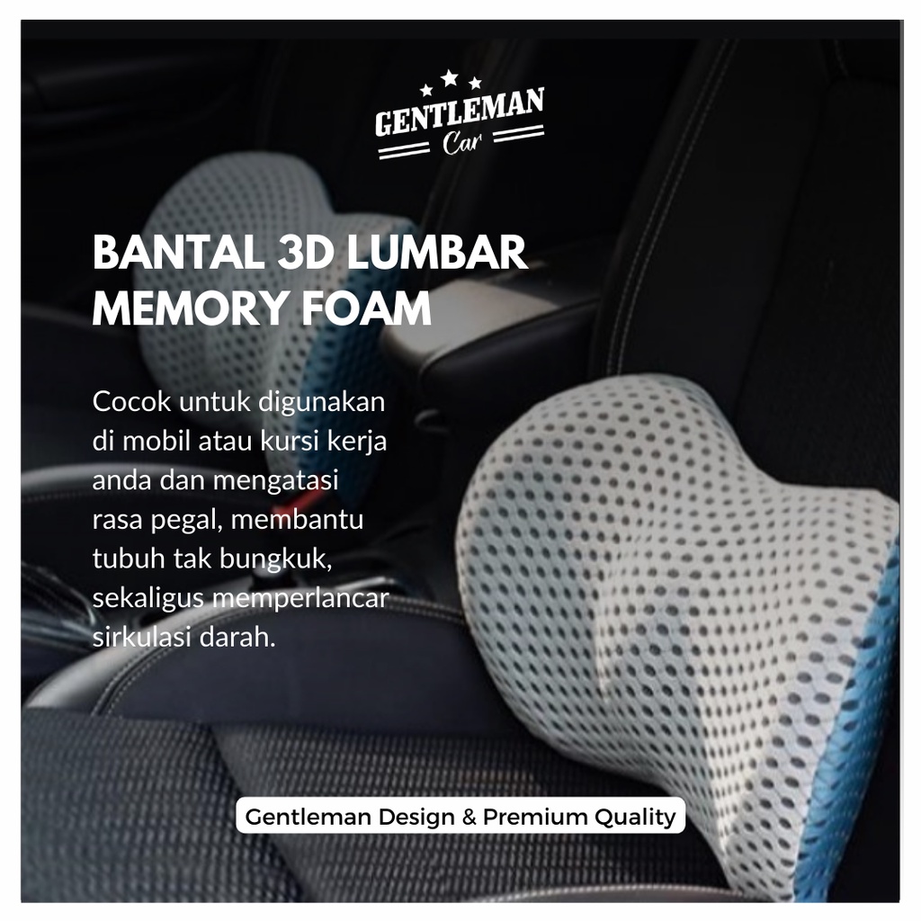 Bantal Waist 3D Lumbar Pinggang Punggung Memory Foam Jok Mobil Kursi Kantor