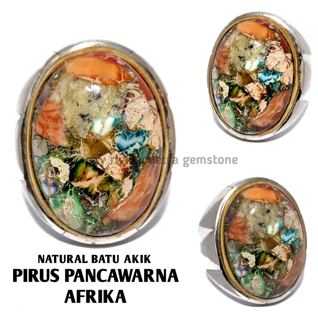 Natural Batu Akik Pirus Pancawarna Afrika Original PPA19