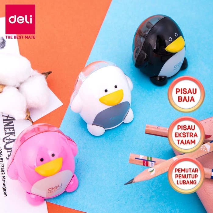 

Serutan Penguin Rautan Kecil DELI 8mm 2 lubang - E0563