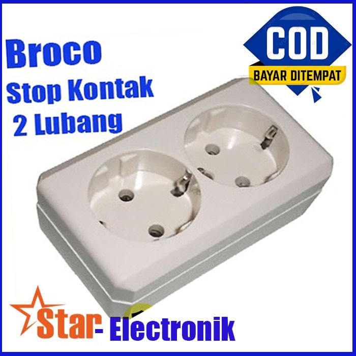 Broco Stop Kontak 2 Lubang Terminal 2 Lbg