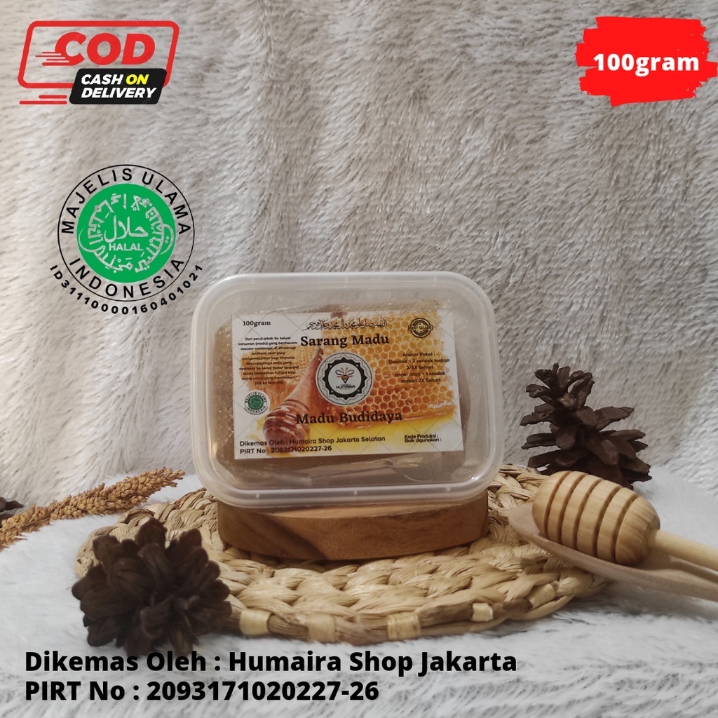 

Sarang Madu Murni Asli Multiflora 100 gr HONEYCOMB MADU HUMAIRA