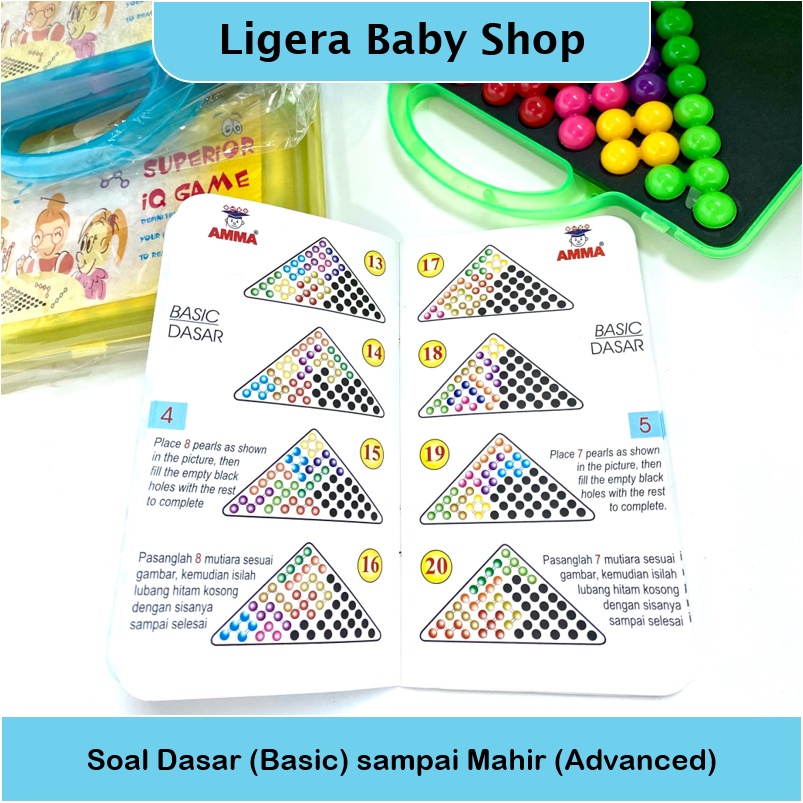 Mainan Pintar Asah Otak IQ PUZZLE Logic Training Educational Edu Pyramid Beads Game Anak s/d Lansia