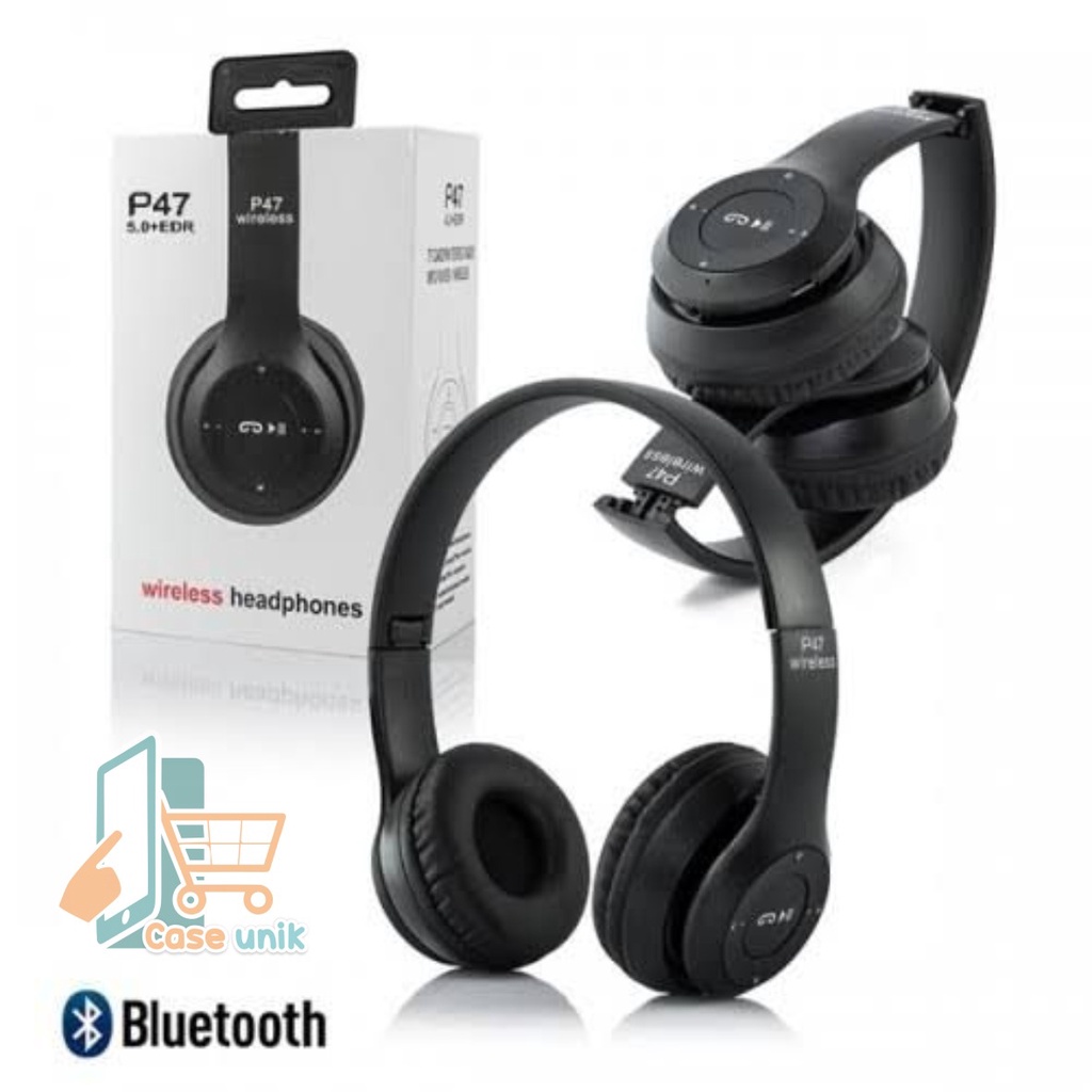 HEADPHONE BLUETOOTH P47 Headset Bando Gaming Lipat Wireless Audio Stereo Super Bass 5.0 EDR Travel CS4864