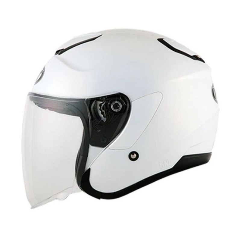 HELM KYT KYOTO R WHITE - SOLID / KYT KYOTO PUTIH SOLID / HLM KYT HALF FACE