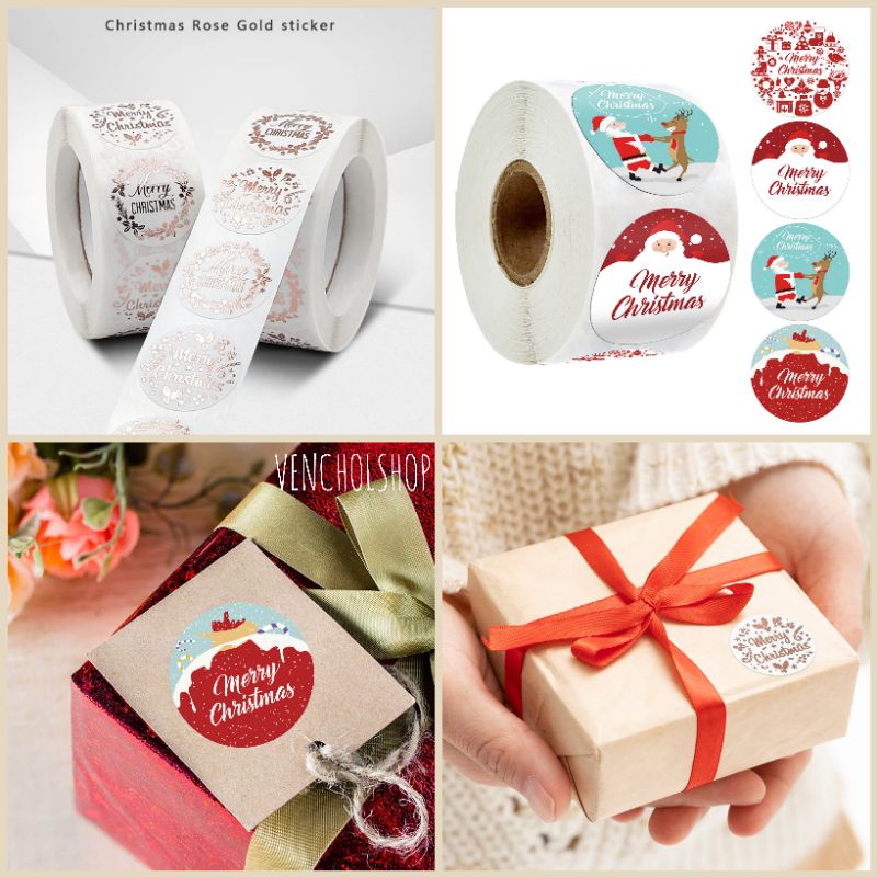 

Sticker Christmas And Happy New Year Natal 500 Pcs