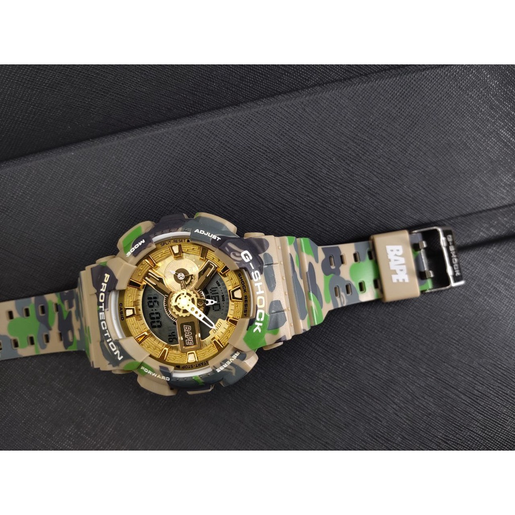 G-shock Limited Edition GShock x BAPE GA-110APE BAPE XXV 25TH GA110 ANNIVERSARY Autolight g shock Analog G shock Bape jam g shock GA 110 men watch G shock Green