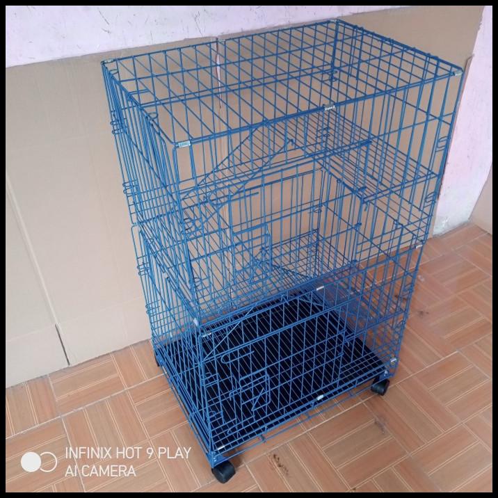 Kandang Kucing Tingkat 3+Roda Size L