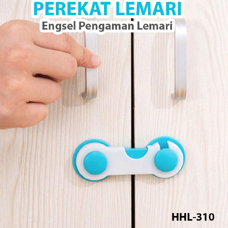 Kunci Pengaman Pintu Laci Lemari - Kunci Pintu Kulkas Baby Safety Lock / Kunci Pengait Pintu Double Tape