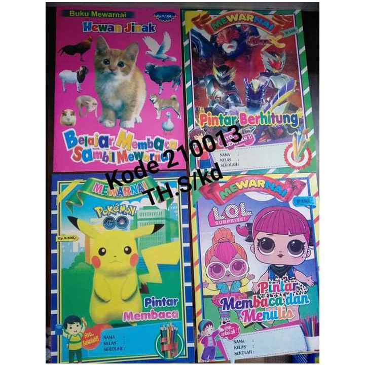 

BUKU MEWARNAI ANAK MOTIF CEWEK COWOK ( 20 BUKU )