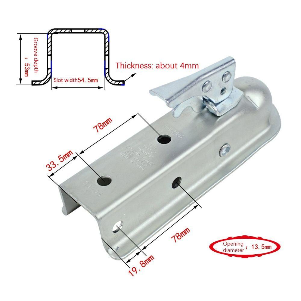 POPULAR 2x2 Trailer Bola Tutup Pemasangan Mudah Aksesoris Trailer Kemping Caravan Trailer Coupler Lurus