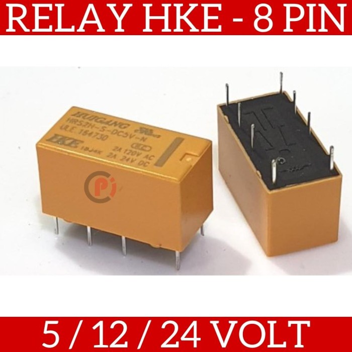 HKE Relay DPDT 8 Pin 8P 5V 12V 24V 5 12 24 Volt Double Pole