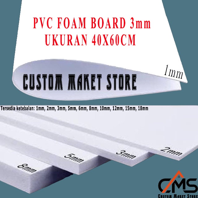 PVC BOARD / PVC FOAM BOARD 3MM 40X60CM