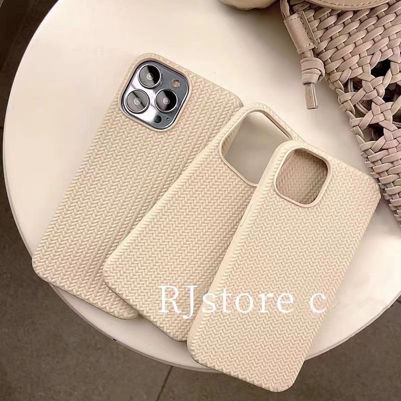 Soft Case Pelindung Kamera Bahan TPU Tekstur Anyaman Untuk iPhone 14 Pro Max 13 Pro Max 12 Pro Max 11 xr 7Plus