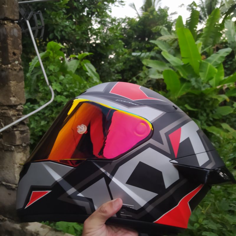 KYT TT COURSE MOTIF ELEKTRON RED PAKET GANTENG